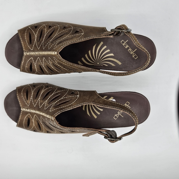 Dansko Rowena leather peep toe 3.75" heels size 41 US size 10.5/11 - Picture 8 of 16